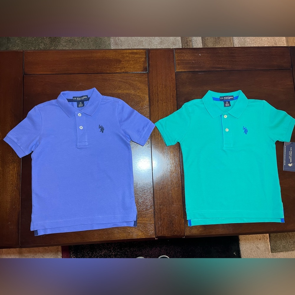 U.S. Polo Assn. Kids Polo Shirt Set - Blue and Green